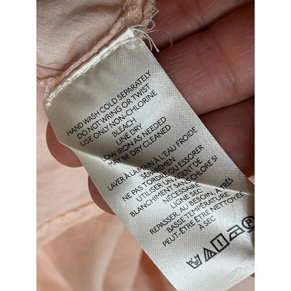 Pilcro Women's Top Blouse Shirt Peasant Henley Button Lightweight Soft Pink Boho - Picture 4 of 9